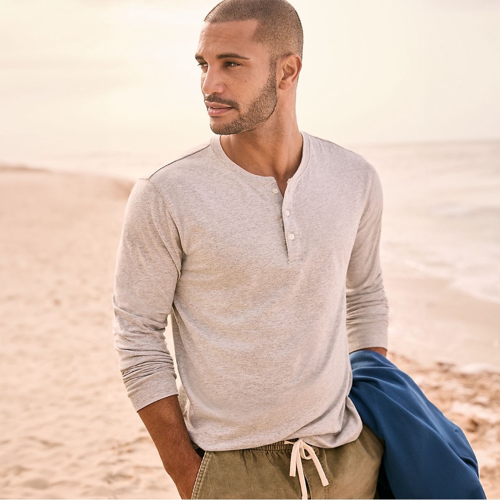 🆕 Land’s End Super-T Long Sleeve Henley Shirt